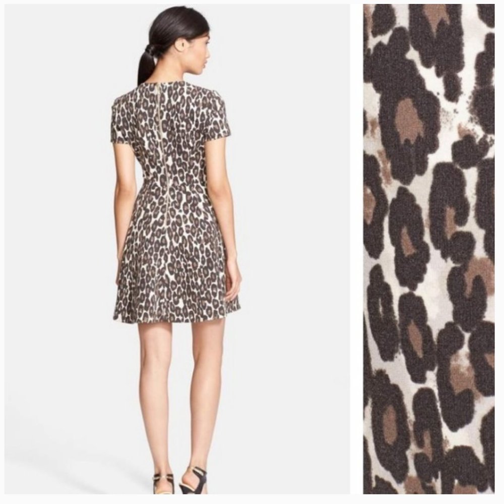 Kate Spade Autumn Leopard Flared Dress 4 nwot - Picture 6 of 14